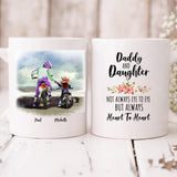 Father and Daughter Motorcycling - " Daddy And Daughter Not Always Eye To Eye But Always Heart To Heart " Personalized Mug - CUONG-CML-20220105-03