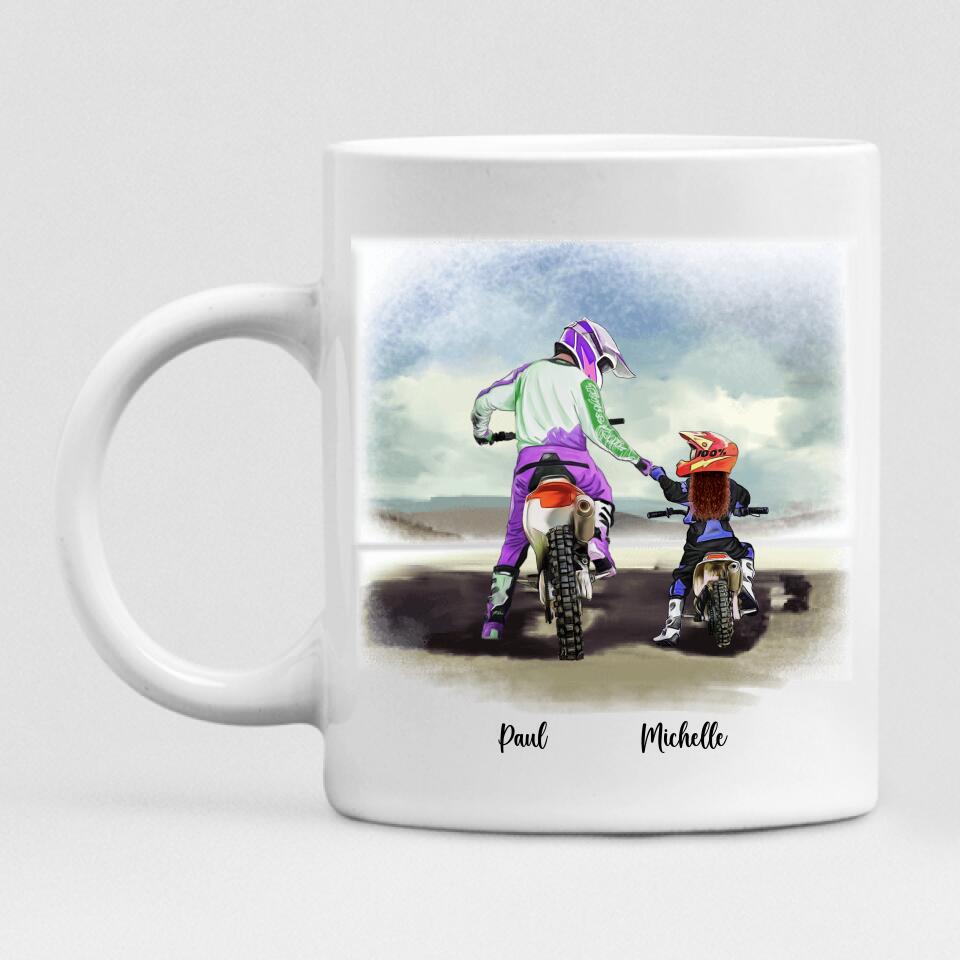Father and Daughter Motorcycling - " The Love Between Father & Daughter Knows No Distance I Love You Dad " Personalized Mug - CUONG-CML-20220105-03