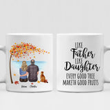 Father and Daughter With Cat - " Like Father Like Daughter Every Good Tree Maketh Good Fruits " Personalized Mug - CUONG-CML-20220106-02