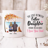 Father and Daughter With Cat - " The Love Between Father & Daughter Knows No Distance I Love You Dad " Personalized Mug - CUONG-CML-20220106-02