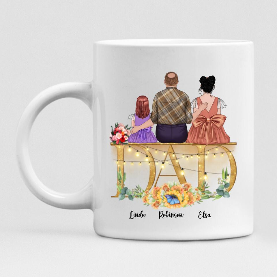 Father With Two Daughters - " Daddy And Daughter Forever Linked Together " Personalized Mug - CUONG-CML-20220114-01
