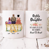 Father With Two Daughters - " Daddy And Daughter Not Always Eye To Eye But Always Heart To Heart " Personalized Mug - CUONG-CML-20220114-01