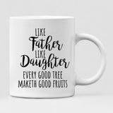 Father With Two Daughters - " Like Father Like Daughter Every Good Tree Maketh Good Fruits " Personalized Mug - CUONG-CML-20220114-01