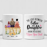 Father With Two Daughters - " The Love Between Father & Daughter Knows No Distance I Love You Dad " Personalized Mug - CUONG-CML-20220114-01