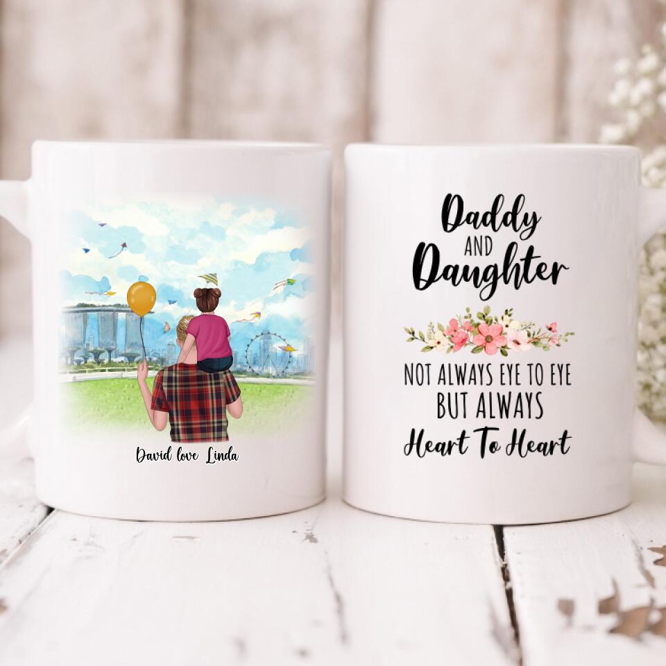 Dad And Daughter Park - " Daddy And Daughter Not Always Eye To Eye But Always Heart To Heart " Personalized Mug - VIEN-CML-20220106-02