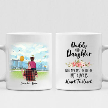 Dad And Daughter Park - " Daddy And Daughter Not Always Eye To Eye But Always Heart To Heart " Personalized Mug - VIEN-CML-20220106-02