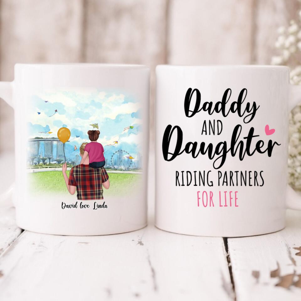 Dad And Daughter Park - " Daddy And Daughter Riding Partners For Life " Personalized Mug - VIEN-CML-20220106-02