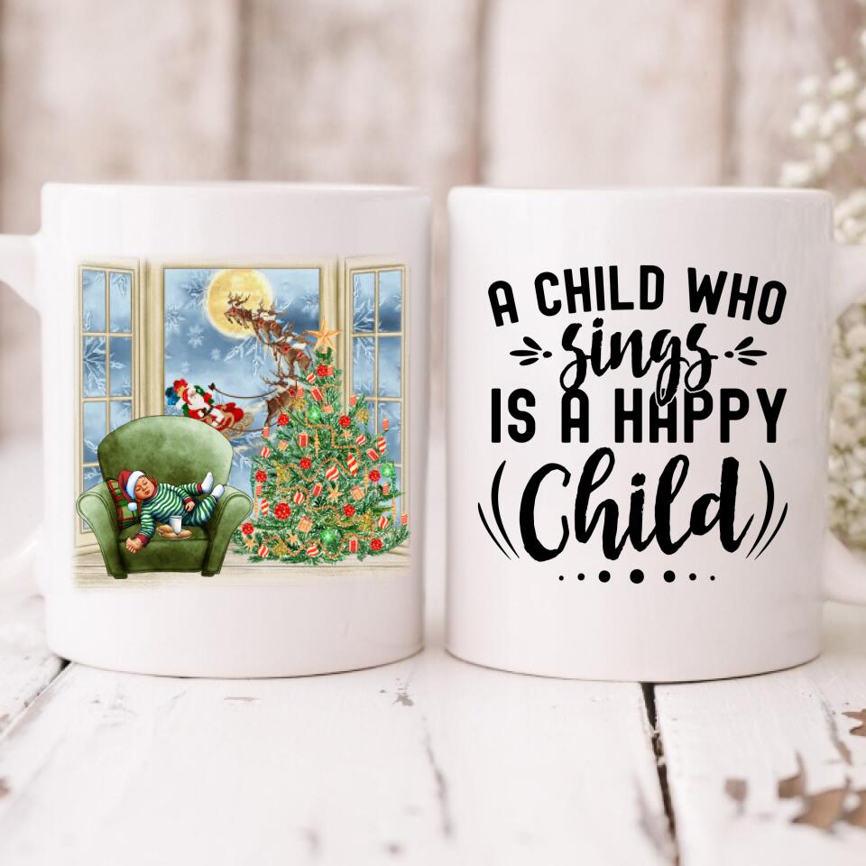 Christmas Baby - " A Child Who Sings Is A Happy Child " Personalized Mug - VIEN-CML-20220110-05