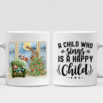 Christmas Baby - " A Child Who Sings Is A Happy Child " Personalized Mug - VIEN-CML-20220110-05
