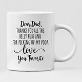 Dog Dad Haloween - " Dear Dad, Thanks For All The Belly Rubs And For Picking Up My Poop. Love You Favorite " Personalized Mug - PHUOC-CML-20220222-02