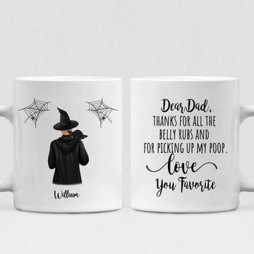 Dog Dad Haloween - " Dear Dad, Thanks For All The Belly Rubs And For Picking Up My Poop. Love You Favorite " Personalized Mug - PHUOC-CML-20220222-02