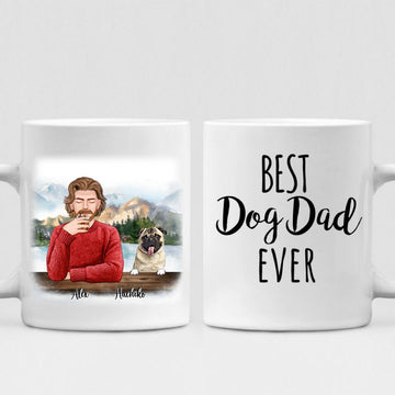 Vacation With Pets Friends - " Best Dog Dad Ever " Personlized Mug - VIEN-CML-20220107-05