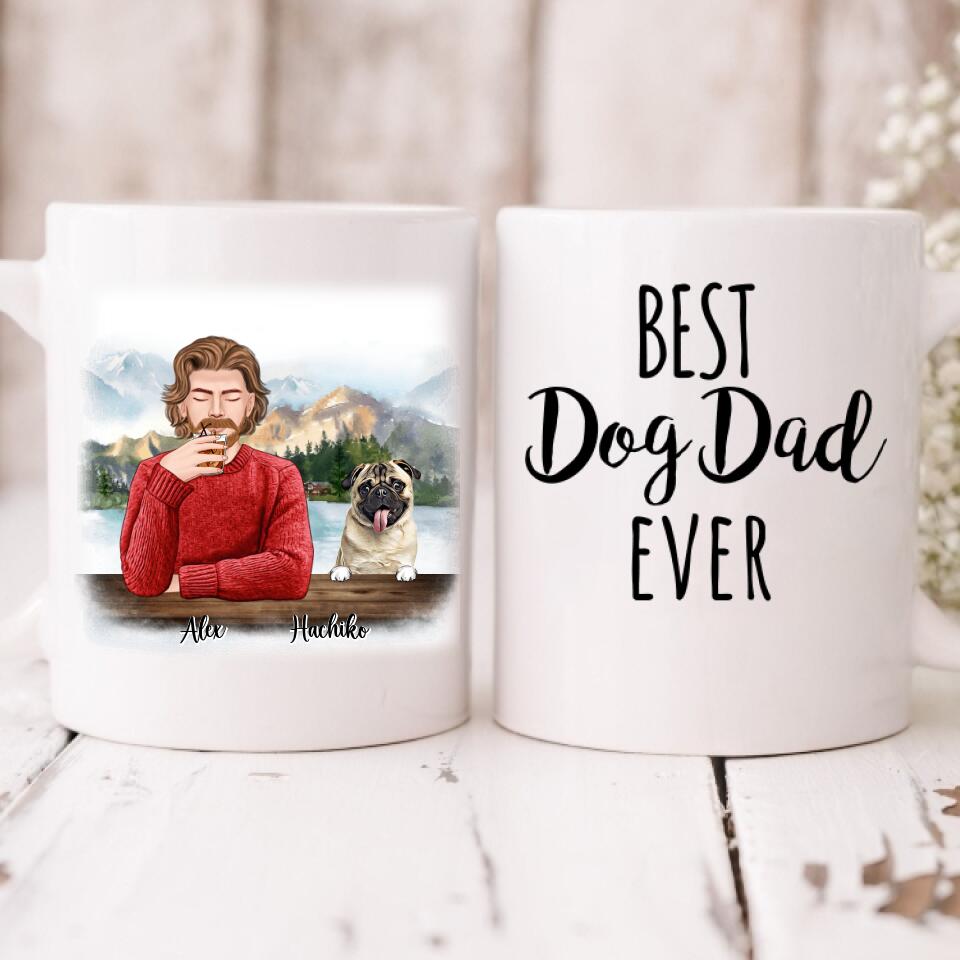 Vacation With Pets Friends - " Best Dog Dad Ever " Personlized Mug - VIEN-CML-20220107-05