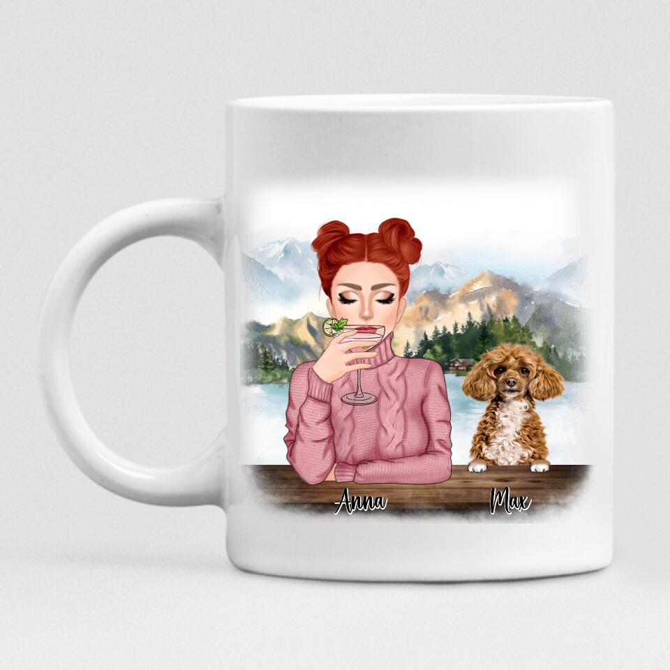 Best Friends Girl and Dog - " Dog Mom " Personalized Mug - VIEN-CML-20220107-01