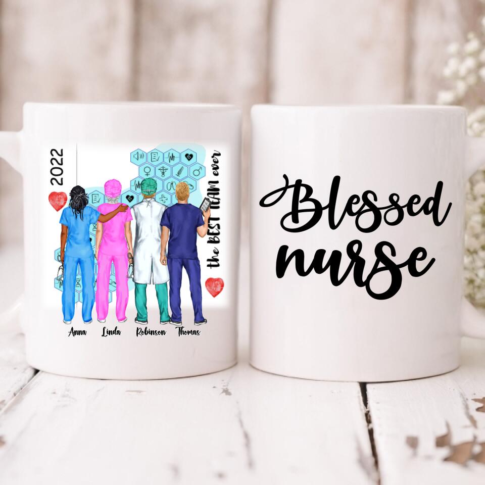 Healthcare Team Frontliner - " Blessed Nurse " Personalized Mug - VIEN-CML-20220224-01