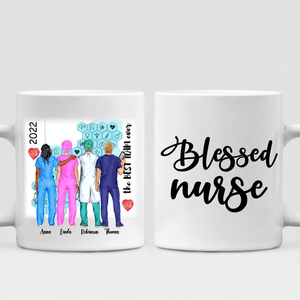 Healthcare Team Frontliner - " Blessed Nurse " Personalized Mug - VIEN-CML-20220224-01