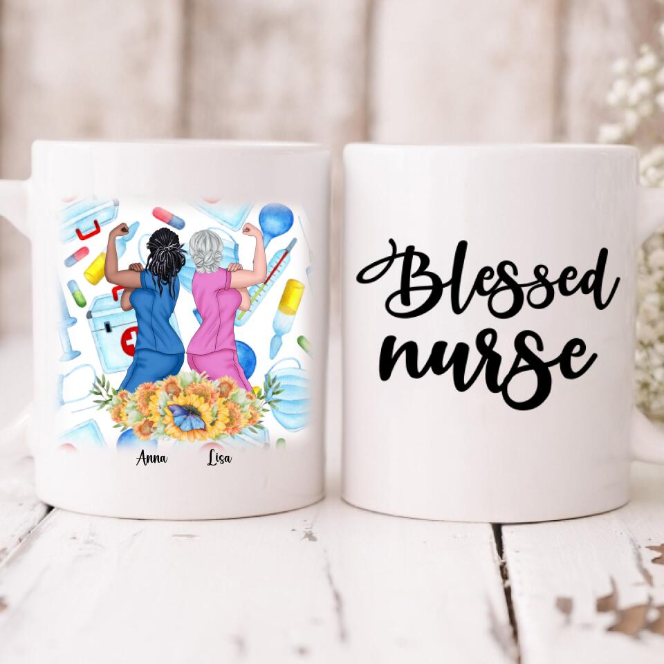 Nursing Girls Besties - " Blessed Nurse " Personalized Mug - VIEN-CML-20220110-03