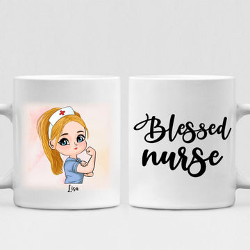 Nurse Chibi - " Blessed Nurse " Personalized Mug - VIEN-CML-20220106-04