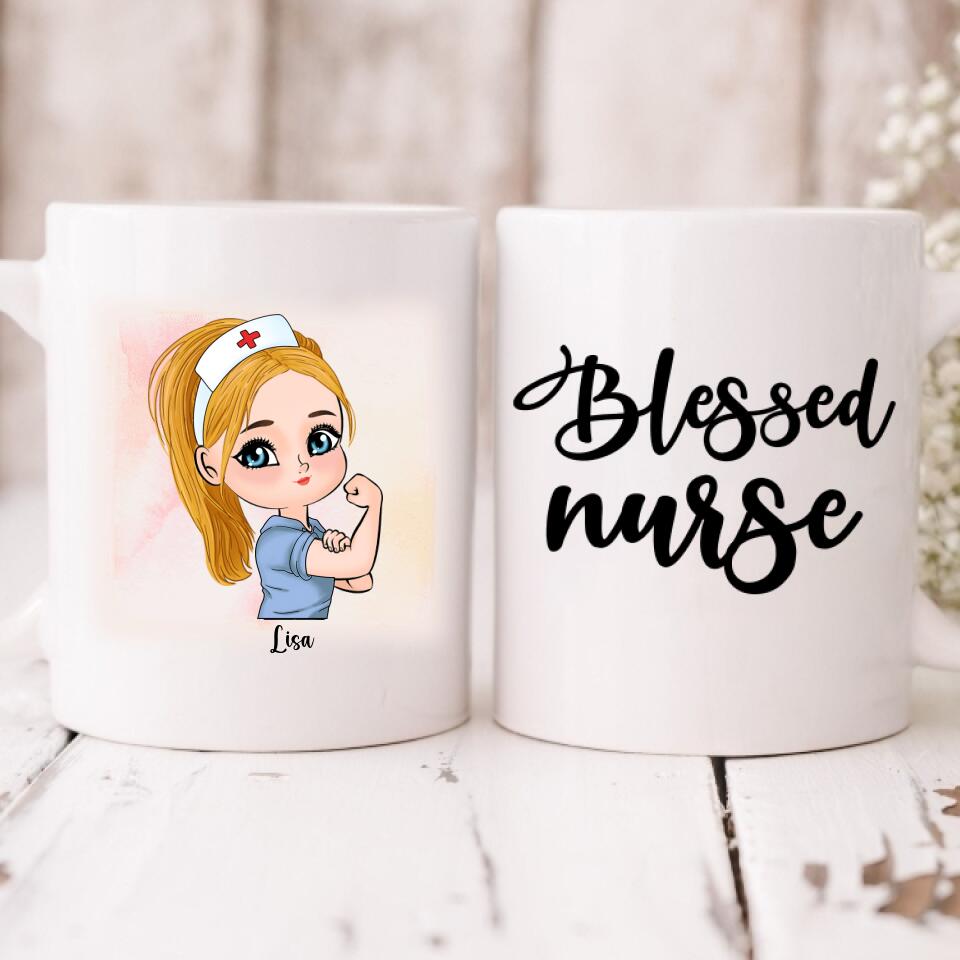 Nurse Chibi - " Blessed Nurse " Personalized Mug - VIEN-CML-20220106-04