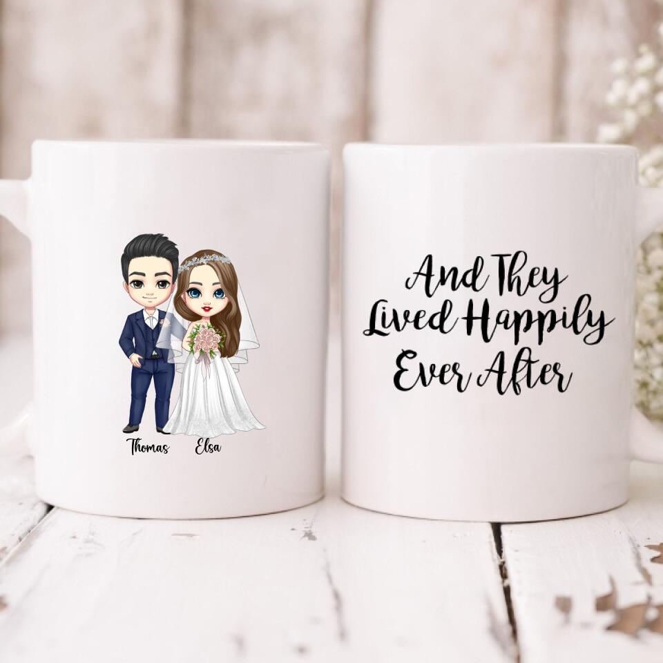 Wedding Cute Chibi - "And They Lived Happily Ever After" Personalized Mug - VIEN-CML-20220222-02