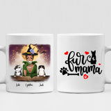 Halloween Girl With Cats - " Fur Mama " Personalized Mug - CUONG-CML-20220110-01