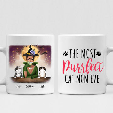 Halloween Girl With Cats - " The Most Purrfect Cat Mom Ever " Personalized Mug - CUONG-CML-20220110-01