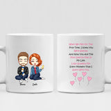 Cute Couple Chibi - "When We Met For The First Time, I Knew You Were Special. And Now You Are The Most Special Man In My Life. I Am Grateful For Every Moment That I Spent With You." Personalized Mug - VIEN-CML-20220225-02