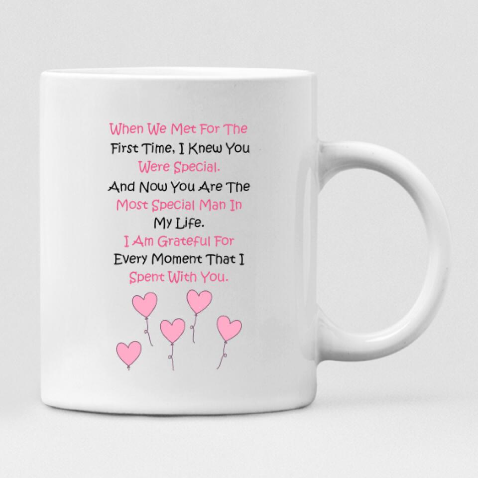 Cute Couple Chibi - "When We Met For The First Time, I Knew You Were Special. And Now You Are The Most Special Man In My Life. I Am Grateful For Every Moment That I Spent With You." Personalized Mug - VIEN-CML-20220225-02