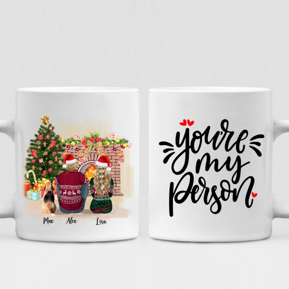 Christmas Couple With Dogs - " You're My Person " Personalized Mug - VIEN-CML-20220110-01