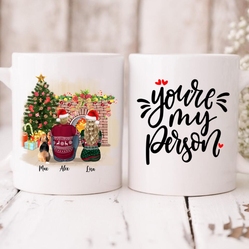 Christmas Couple With Dogs - " You're My Person " Personalized Mug - VIEN-CML-20220110-01