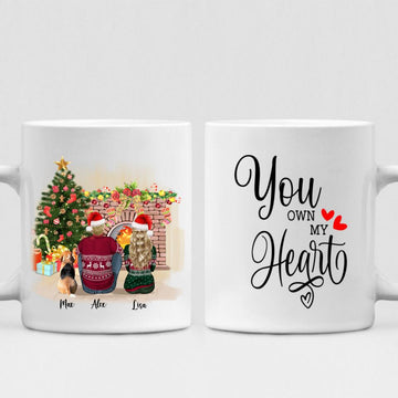 Christmas Couple With Dogs - "You Own My Heart" Personalized Mug - VIEN-CML-20220110-01