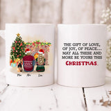 Christmas Couple With Dogs - "The Gift Of Love, Of Joy, Of Peace... May All These And More Be Yours This Christmas" Personalized Mug - VIEN-CML-20220110-01