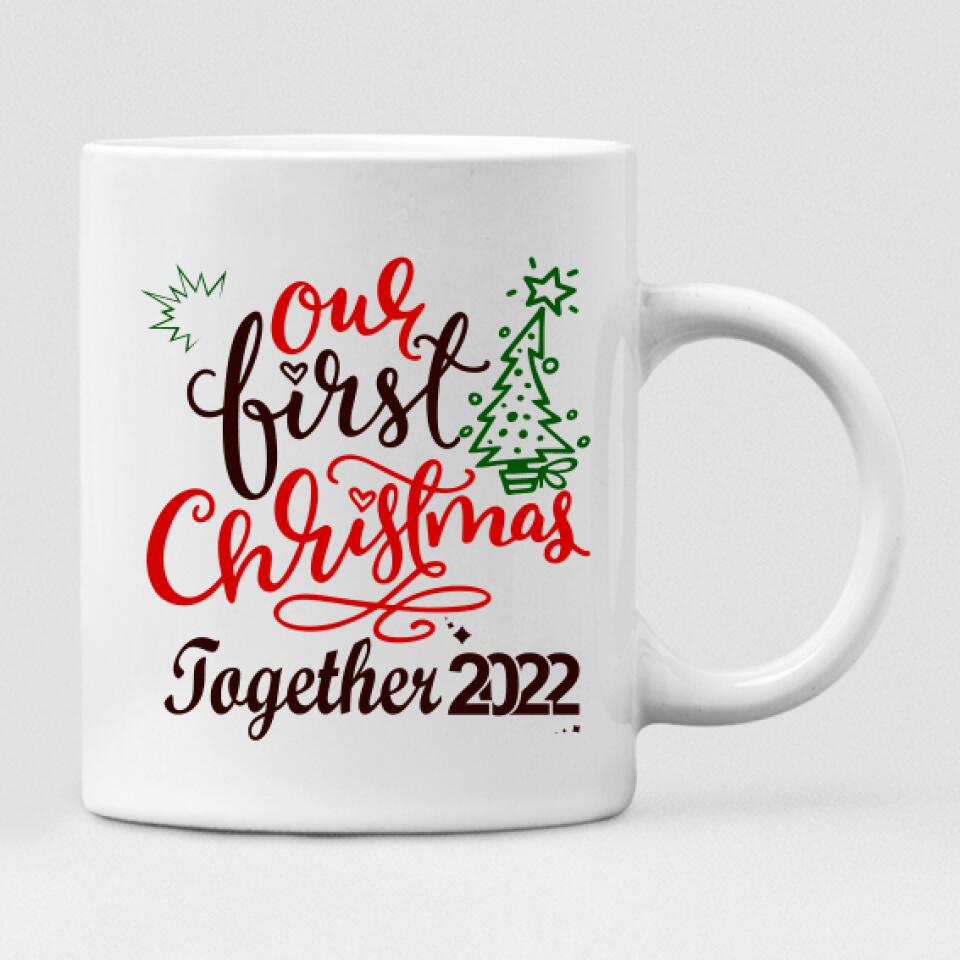 Christmas Couple With Dogs - "Our First Christmas Together 2022" Personalized Mug - VIEN-CML-20220110-01