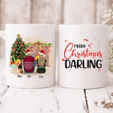 Christmas Couple With Dogs - "Merry Christmas Darling" Personalized Mug - VIEN-CML-20220110-01