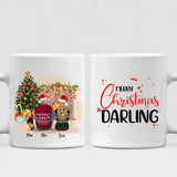 Christmas Couple With Dogs - "Merry Christmas Darling" Personalized Mug - VIEN-CML-20220110-01