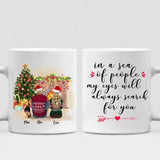 Christmas Couple With Dogs - "In A Sea Of People My Eyes Will Always Search For You" Personalized Mug - VIEN-CML-20220110-01