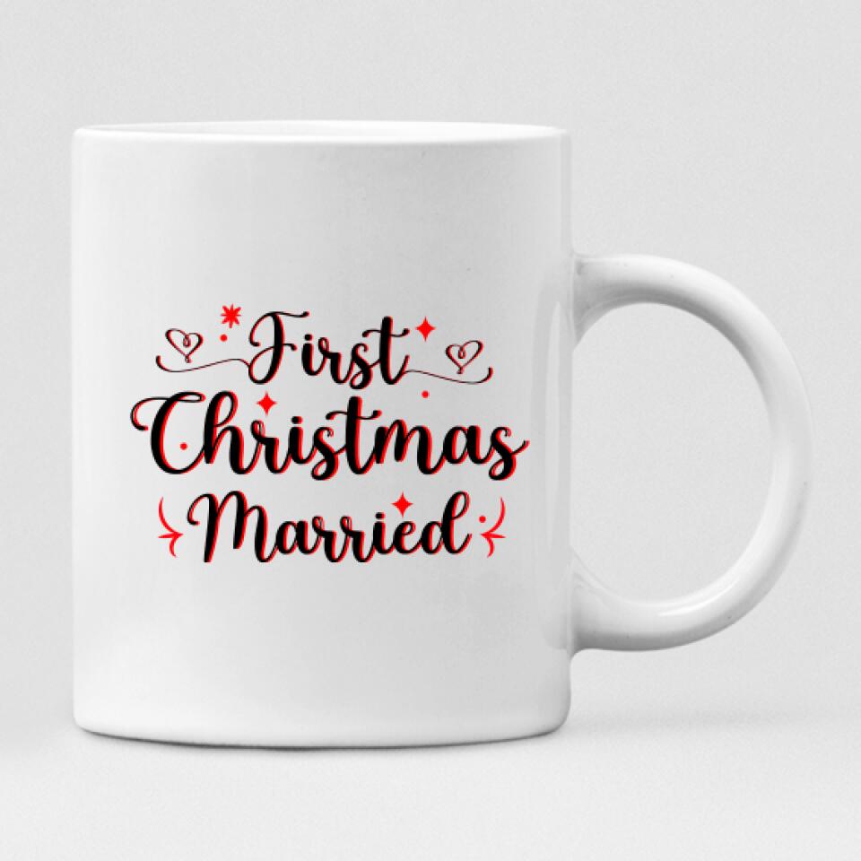 Christmas Couple With Dogs - "First Christmas Married" Personalized Mug - VIEN-CML-20220110-01