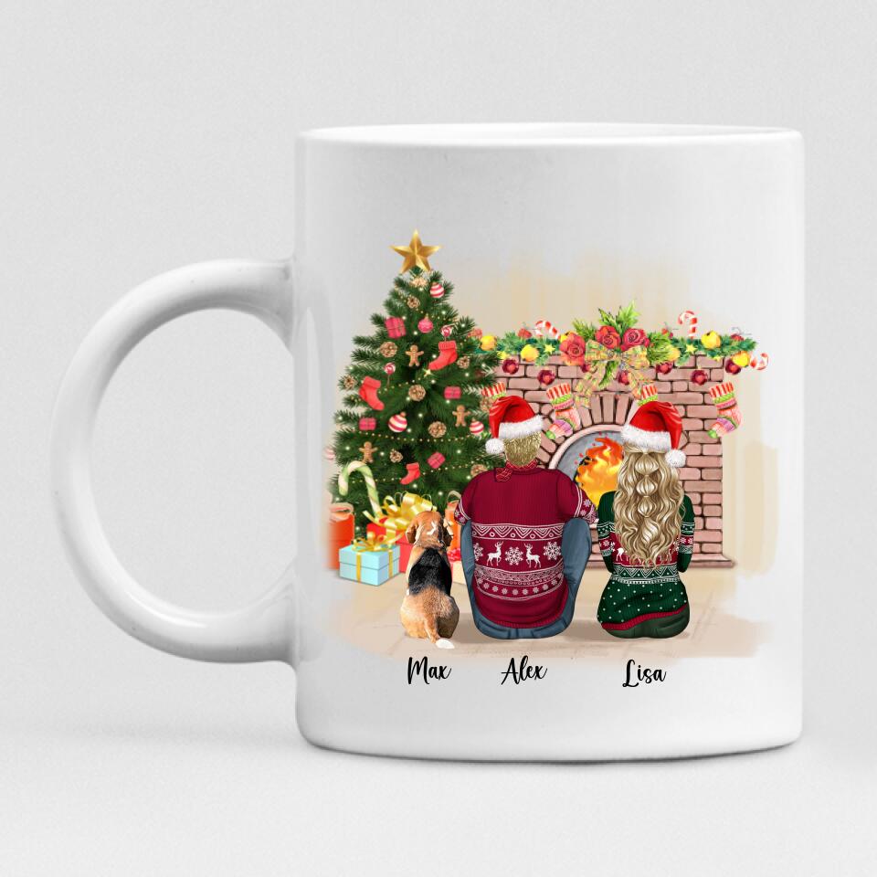 Christmas Couple With Dogs - "Every Time I See You I Fall In Love All Over Again" Personalized Mug - VIEN-CML-20220110-01