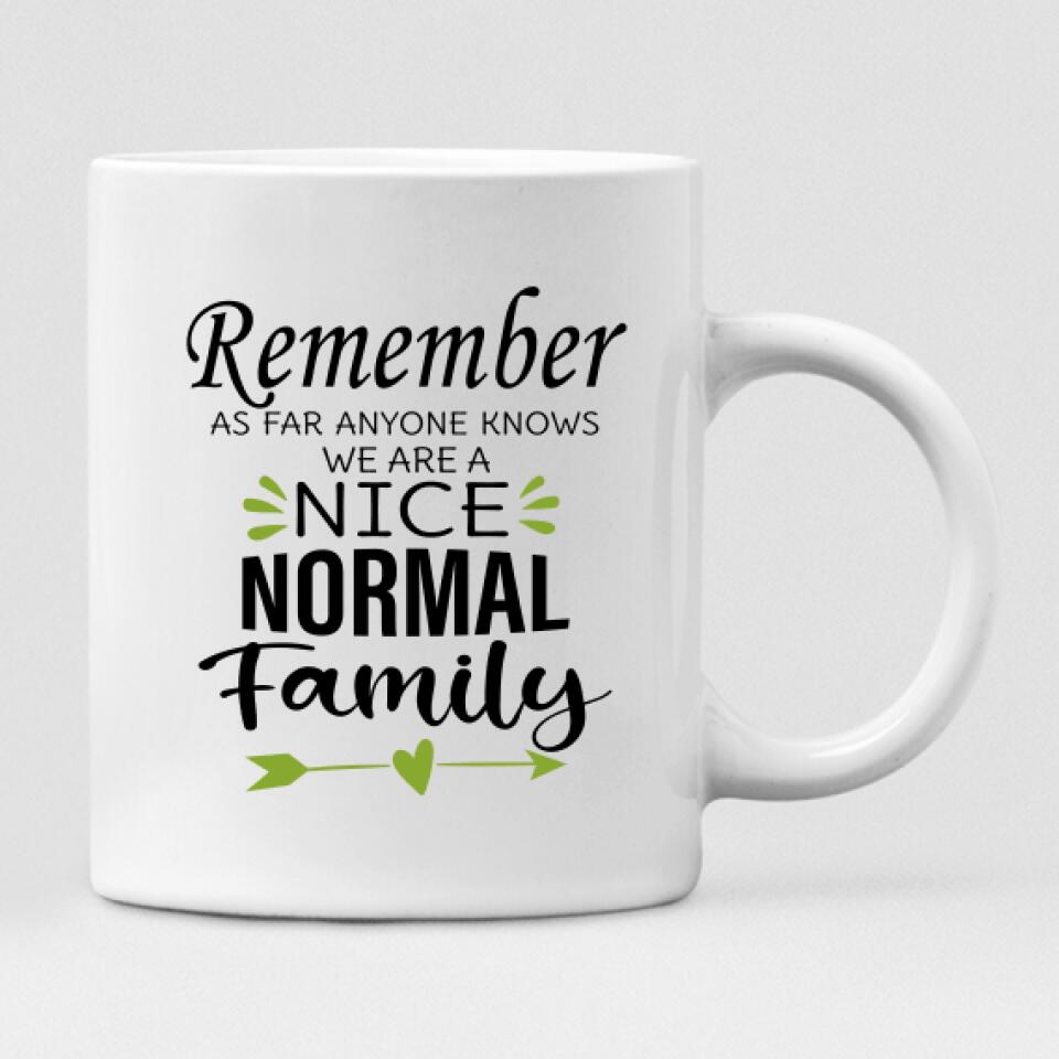To My Wife I Loved You Then - " Remember As Far As Anyone Knows. We Are A Nice Normal Family " Personalized Mug - CUONG-CML-20220111-03