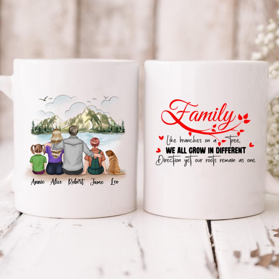 To My Wife I Loved You Then - " Family Like Branches On A Tree, We All Grow In Different Directions Yet Our Roots Remain As One " Personalized Mug - CUONG-CML-20220111-03