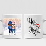 Cute Chibi Winter Couple - " You Own My Heart " Personalized Mug - NGUYEN-CML-20220112-03