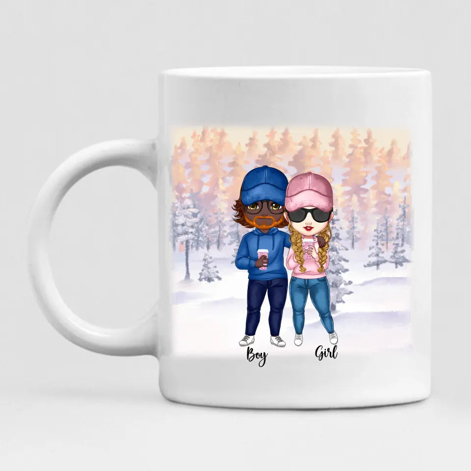 Cute Chibi Winter Couple - " You Own My Heart " Personalized Mug - NGUYEN-CML-20220112-03