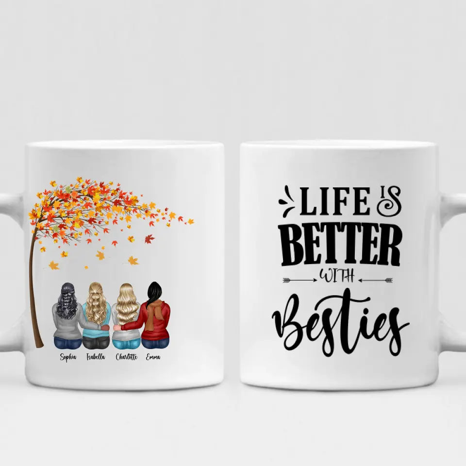 Best Friend Autumn - " Life Is Better With Besties " - Personalized Mug  - PHUOC-CML-20220216-001