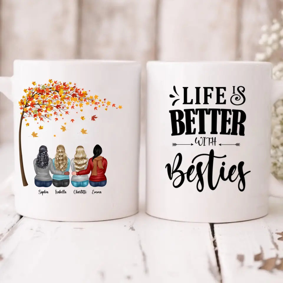 Best Friend Autumn - " Life Is Better With Besties " - Personalized Mug  - PHUOC-CML-20220216-001
