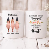 Wedding Bride - " Best Friends Forever Never Apart May Be In Distance But Never At Heart " Personalized Mug - PHUOC-CML-20220214-001