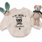 My Sibling Has Paws Romper Baby, Personalized Baby Shower Gift, Baby Girl, Baby Boy Bodysuit, Unique Baby Gift