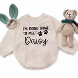 I'm Going Home To Meet Romper Baby, Personalized Baby Shower Gift, Baby Girl, Baby Boy Bodysuit, Unique Baby Gift