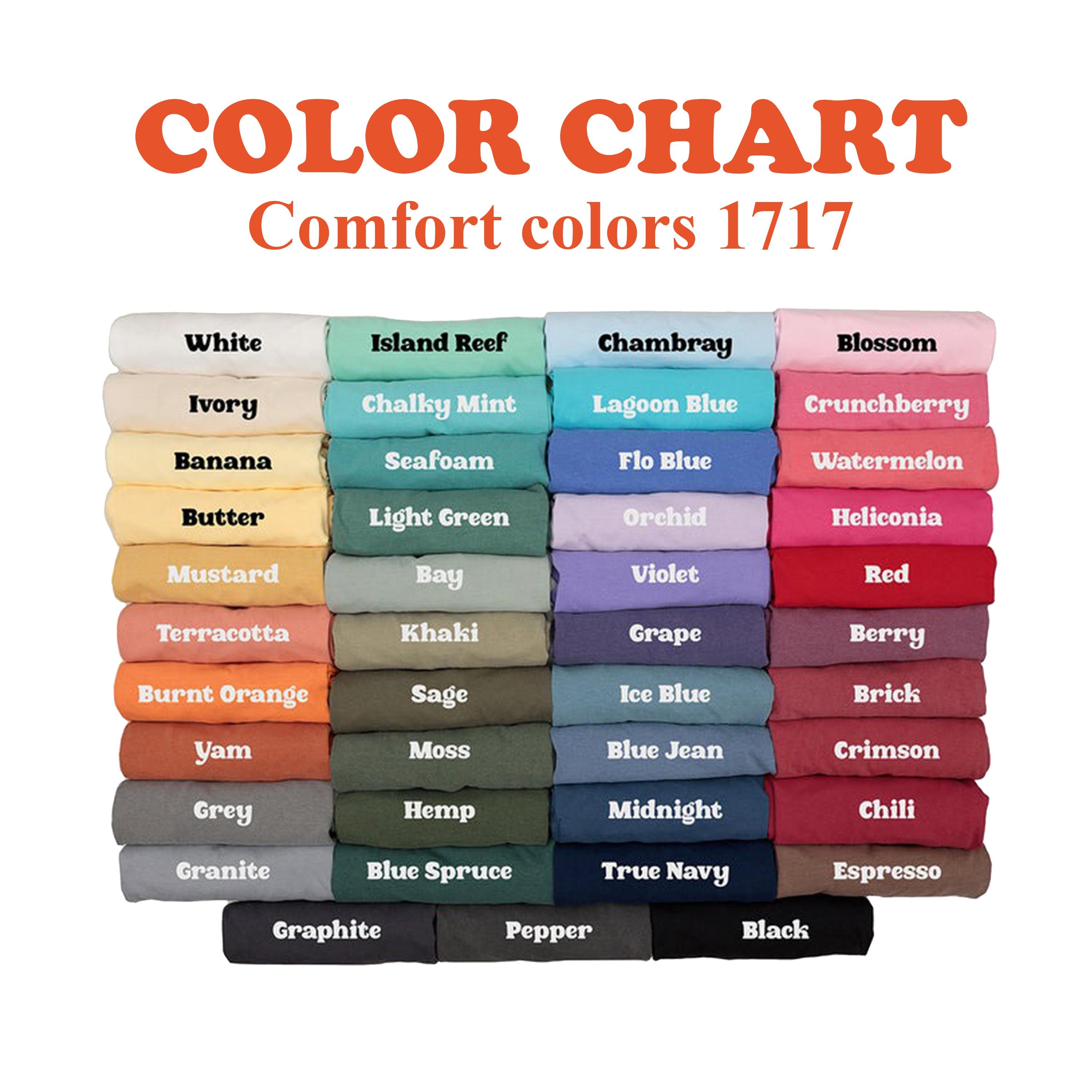 Color Chart Comfort Colors 1717 Product